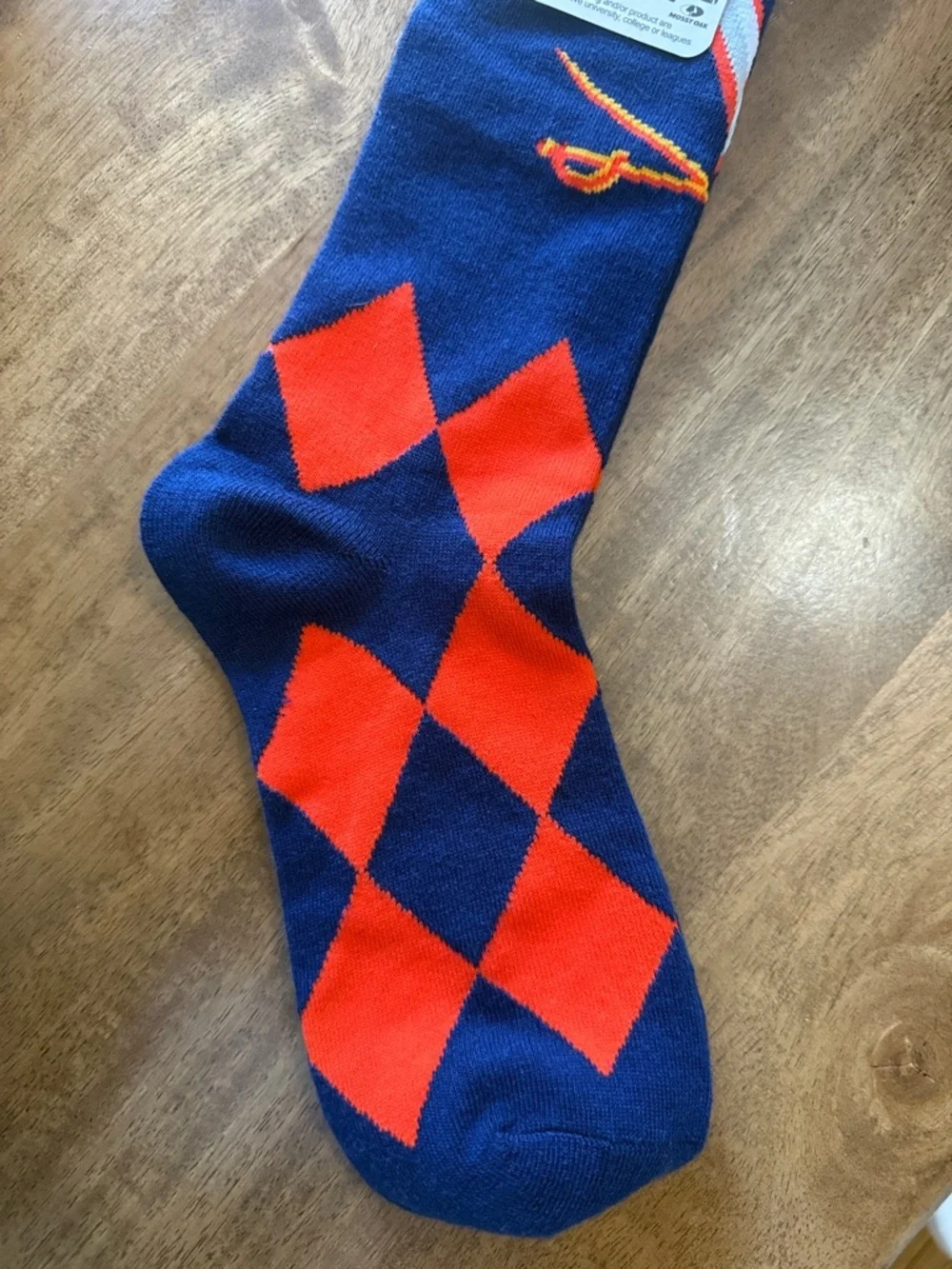 UVA Navy & Orange Argyle Dress Socks